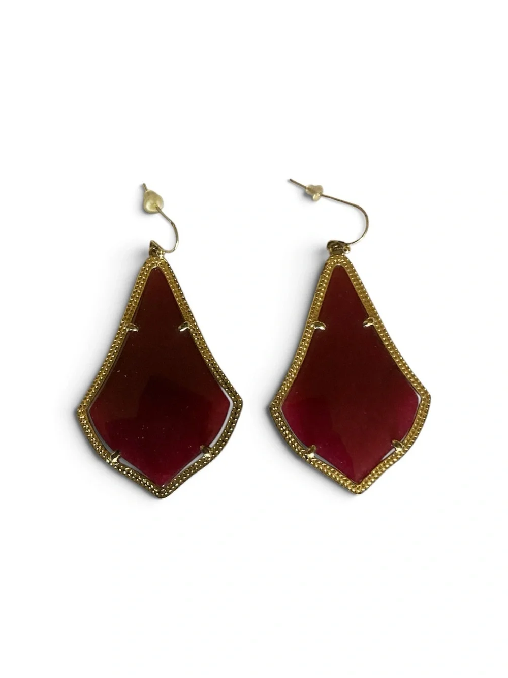 Kendra Scott Red Gold-Trim Dangle Earrings